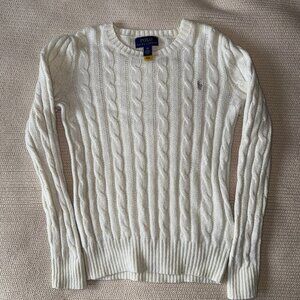 Sparkly Ralph Lauren Cable-Knit Cotton Girls Sweater